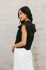 Fia Embroidered Blouse in Black