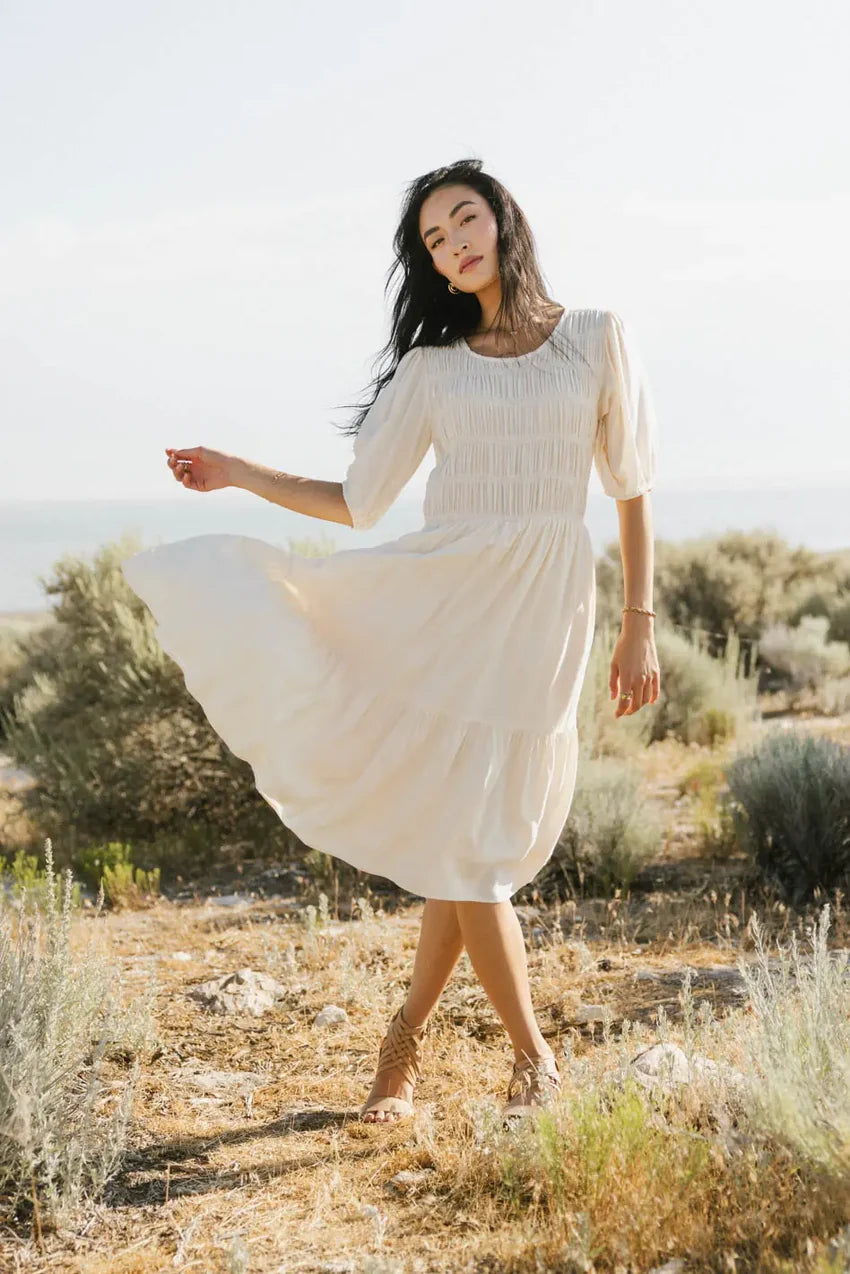 Olivia Faux Smocked Midi Dress