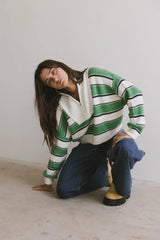 Kandy Half Zip Sweater in Green