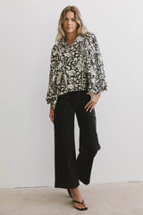 Nona Dolman Sleeve Blouse in Black