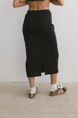 Calais Ribbed Skirt in Black