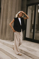 Reese Striped Slacks in Cream