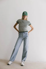 Wrenna Fuzzy Sweater Top in Hunter Green