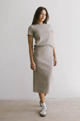 Calais Ribbed Top in Taupe