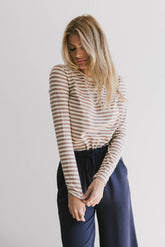 Reggie Striped Top in Brown