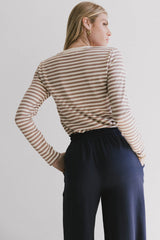 Reggie Striped Top in Brown