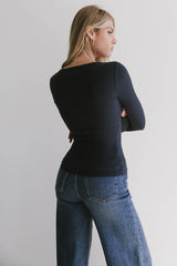 Matilda Half Zip Top in Navy