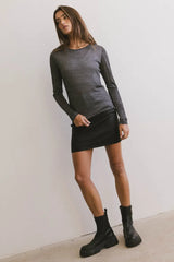 Della Shimmer Top in Black