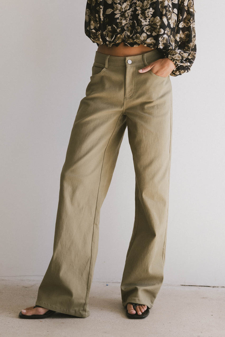 Porsha Straight Leg Jeans in Olive