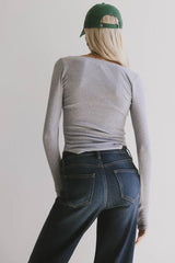 Zela Ribbed Top in Heather Grey