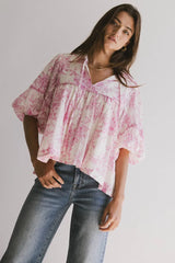 Madison Floral Blouse in Pink