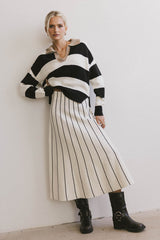Akari Striped Sweater in Ivory