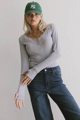 Zela Ribbed Top in Heather Grey