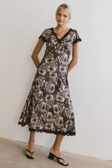 Beatriz Lace Trim Midi Dress