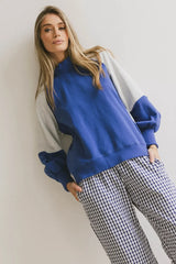 Drew Colorblock Sweatshirt in Blue