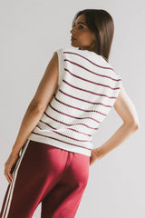 Ashen Sweater Vest in Burgundy