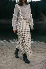Pippin Plaid Maxi Skirt in Black