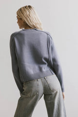 Leander Knit Sweater in Dark Blue