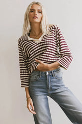 Mason Collared Sweater in Burgundy