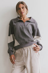 Harbor Knit Quarter Zip in Charcoal