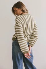 Baila Striped Sweater in Moss