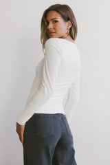 Tatiana Scoop Neck Top in Cream