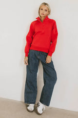 Krista Half Zip in Red