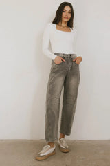 Demi Square Neck Bodysuit in White