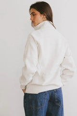 Krista Half Zip in Bone