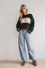 Apres Graphic Sweater in Hunter Green