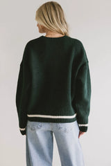 Apres Graphic Sweater in Hunter Green