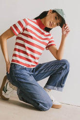 Grenna Striped Top in Red