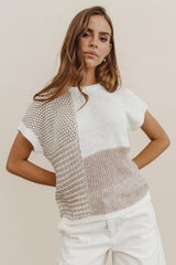 Bennie Colorblock Sweater in Taupe