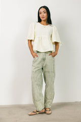 Alessia Peplum Top in Cream