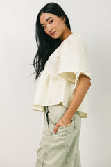 Alessia Peplum Top in Cream