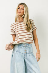 Kelly Striped Tee in Taupe