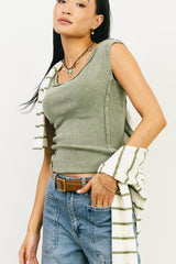 Penny Cap Sleeve Top in Olive