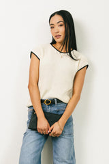 Harmony Contrast Sweater in Cream