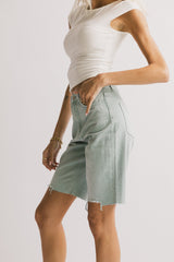 Marlene Denim Shorts in Seafoam