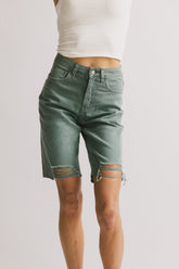 Marlene Denim Shorts in Teal