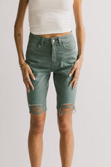 Marlene Denim Shorts in Teal
