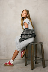 Lauren Tee Shirt Midi Dress in Heather Grey