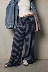 Ronan Striped Pants in Navy