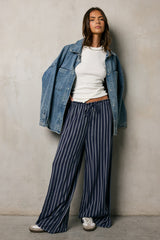 Ronan Striped Pants in Navy