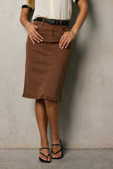 Jordan Denim Skirt in Brown