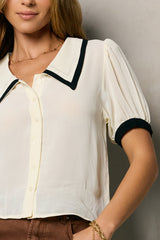 Allison Contrast Button Up