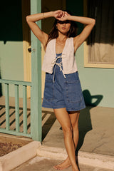 Annelise Embroidered Vest in Oatmeal