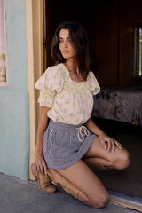 Sloane Striped Skort in Navy