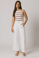 Kamari Striped Tank Top in Marsala