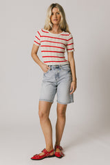 Meggie Striped Sweater in Red